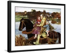 Sir Isumbras at the Ford, C19th Century-John Everett Millais-Framed Giclee Print