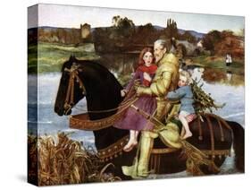 Sir Isumbras at the Ford, C19th Century-John Everett Millais-Stretched Canvas