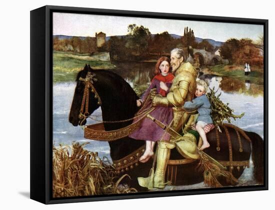 Sir Isumbras at the Ford, C19th Century-John Everett Millais-Framed Stretched Canvas