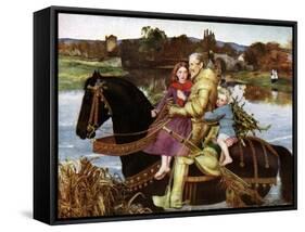 Sir Isumbras at the Ford, C19th Century-John Everett Millais-Framed Stretched Canvas