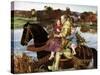 Sir Isumbras at the Ford, C19th Century-John Everett Millais-Stretched Canvas