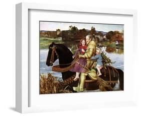 Sir Isumbras at the Ford, C19th Century-John Everett Millais-Framed Giclee Print