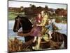 Sir Isumbras at the Ford, C19th Century-John Everett Millais-Mounted Giclee Print