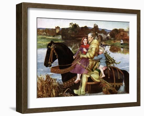 Sir Isumbras at the Ford, C19th Century-John Everett Millais-Framed Giclee Print