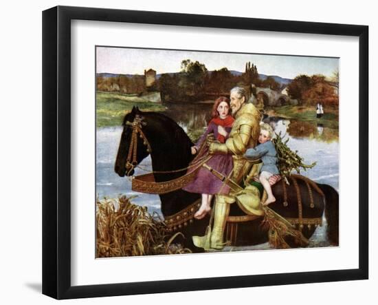 Sir Isumbras at the Ford, C19th Century-John Everett Millais-Framed Giclee Print