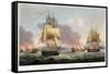 Sir J. T. Duckworth's Action off St. Domingo, February 6th 1806-Thomas Whitcombe-Framed Stretched Canvas