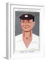 Sir Jack Hobbs, British Cricketer, 1926-Alick PF Ritchie-Framed Giclee Print