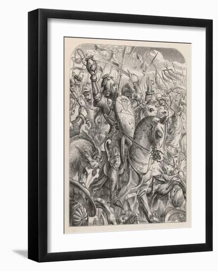 Sir James Douglas Taking Bruce's Heart to the Holy Land is Diverted to Fight the Moors Near Granada-Noel Paton-Framed Art Print