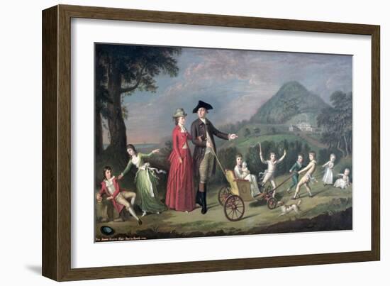 Sir James Hunter Blair, 1st Bart., with His Wife and Nine of their Fourteen Children, 1785-David Allan-Framed Giclee Print