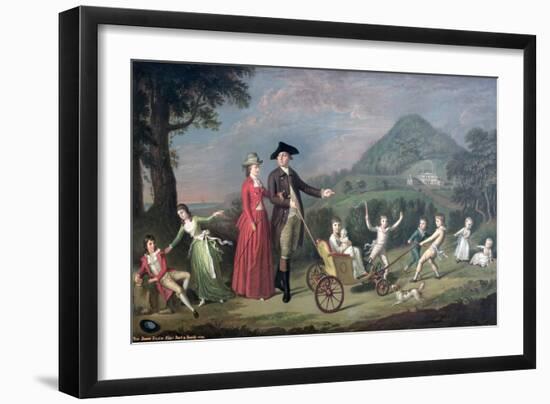 Sir James Hunter Blair, 1st Bart., with His Wife and Nine of their Fourteen Children, 1785-David Allan-Framed Giclee Print