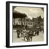 Sir James Willcocks with General Nanten, Market Square, Merville, France, World War I, 1914-1915-null-Framed Photographic Print