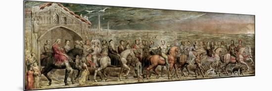 Sir Jeffrey Chaucer (C.1342-1400) and the Nine and Twenty Pilgrims on their Journey to Canterbury-William Blake-Mounted Premium Giclee Print