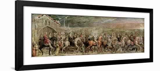 Sir Jeffrey Chaucer (C.1342-1400) and the Nine and Twenty Pilgrims on their Journey to Canterbury-William Blake-Framed Giclee Print