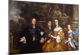 Sir John Cotton and His Family, 1660-Sir Peter Lely-Mounted Giclee Print