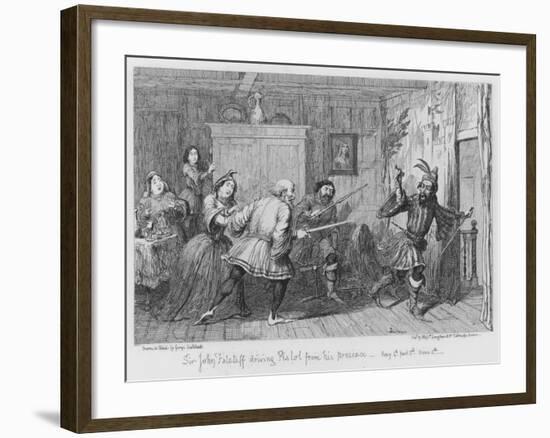 Sir John Falstaff Driving Pistol from His Presence-George Cruikshank-Framed Giclee Print