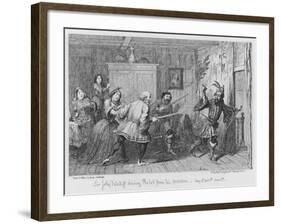 Sir John Falstaff Driving Pistol from His Presence-George Cruikshank-Framed Giclee Print