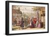 Sir John Falstaff on a Visit to His Friend Page at Windsor, Illustration from the Merry Wives of…-George Cruikshank-Framed Giclee Print