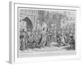 Sir John Falstaff Receiving a Most Unexpected Rebuke from King Henry the Fifth-George Cruikshank-Framed Giclee Print