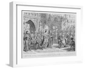 Sir John Falstaff Receiving a Most Unexpected Rebuke from King Henry the Fifth-George Cruikshank-Framed Giclee Print