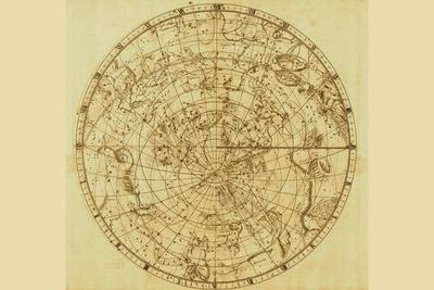 Celestial Map of the Mythological Heavens with Zodiacal Characters