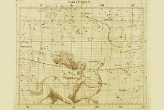 Celestial Map of the Mythological Heavens with Zodiacal Characters-Sir John Flamsteed-Framed Art Print