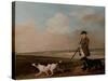 Sir John Nelthorpe, 6th Baronet out Shooting with His Dogs in Barton Field, Licolnshire, 1776-George Stubbs-Stretched Canvas