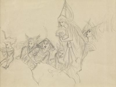 Medieval Figures Staring at an Elf
