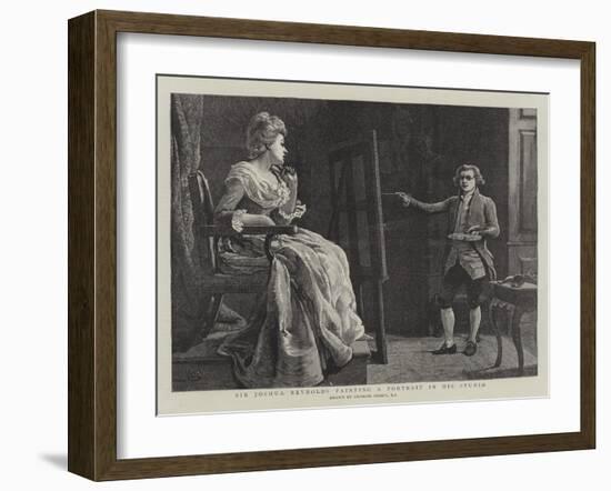 Sir Joshua Reynolds Painting a Portrait in His Studio-Charles Green-Framed Giclee Print