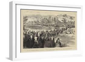 Sir Jung Bahadoor Directing a Procession of Seven Hundred Elephants across the Sarda-Godefroy Durand-Framed Giclee Print