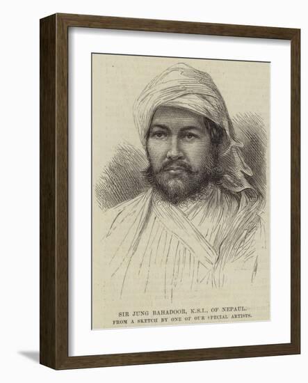 Sir Jung Bahadoor, Ksi of Nepaul-null-Framed Giclee Print