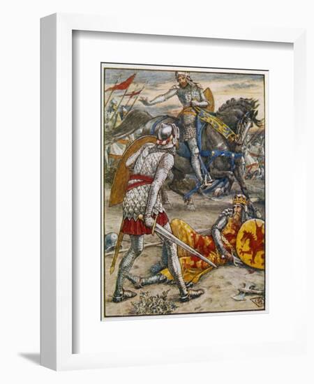 Sir Lancelot Prevents Sir Bors from Slaying King Arthur-Walter Crane-Framed Art Print