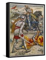 Sir Lancelot Prevents Sir Bors from Slaying King Arthur-Walter Crane-Framed Stretched Canvas