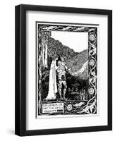"Sir Launcelot and the Witch Hellawes" 1870-Aubrey Beardsley-Framed Premium Giclee Print