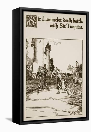 Sir Launcelot Doeth Battle with Sir Turquine, Illustration from 'The Story of the Champions of the-Howard Pyle-Framed Stretched Canvas