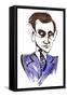 Sir Lennox Berkeley, English composer; caricature-Neale Osborne-Framed Stretched Canvas