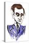 Sir Lennox Berkeley, English composer; caricature-Neale Osborne-Stretched Canvas