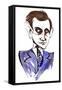 Sir Lennox Berkeley, English composer; caricature-Neale Osborne-Framed Stretched Canvas