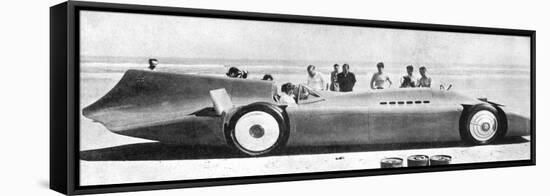 Sir Malcom Campbell (1885-194) in Bluebird, Daytona Beach, Florida, 7th March 1935 193)-null-Framed Stretched Canvas