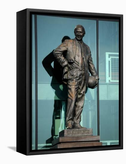Sir Matt Busby Statue, Manchester United Football Club Stadium, Old Trafford, Manchester, England-Richardson Peter-Framed Stretched Canvas