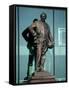 Sir Matt Busby Statue, Manchester United Football Club Stadium, Old Trafford, Manchester, England-Richardson Peter-Framed Stretched Canvas