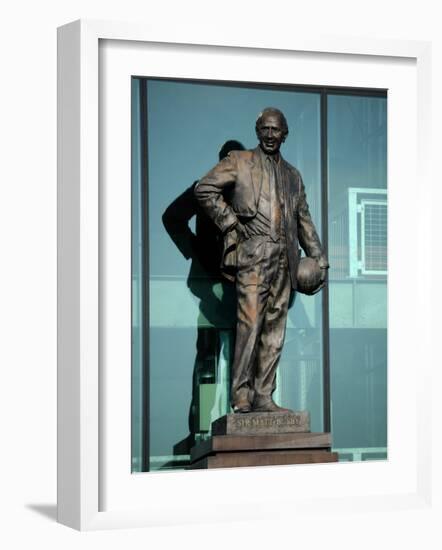 Sir Matt Busby Statue, Manchester United Football Club Stadium, Old Trafford, Manchester, England-Richardson Peter-Framed Photographic Print