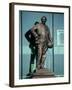 Sir Matt Busby Statue, Manchester United Football Club Stadium, Old Trafford, Manchester, England-Richardson Peter-Framed Photographic Print