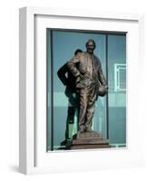 Sir Matt Busby Statue, Manchester United Football Club Stadium, Old Trafford, Manchester, England-Richardson Peter-Framed Photographic Print