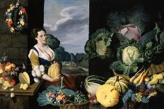 Cookmaid with Still Life of Vegetables and Fruit-Sir Nathaniel Bacon-Laminated Giclee Print