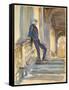 Sir Neville Wilkinson on the Steps of the Palladian Bridge at Wilton House, 1904-5-John Singer Sargent-Framed Stretched Canvas