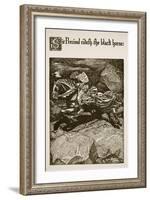 Sir Percival Rideth Black Horse, Illustration 'The Story of Grail and the Passing of Arthur',-Howard Pyle-Framed Giclee Print