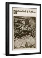 Sir Percival Rideth Black Horse, Illustration 'The Story of Grail and the Passing of Arthur',-Howard Pyle-Framed Giclee Print