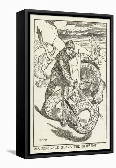 Sir Percivale Slays the Serpent-Henry Justice Ford-Framed Stretched Canvas