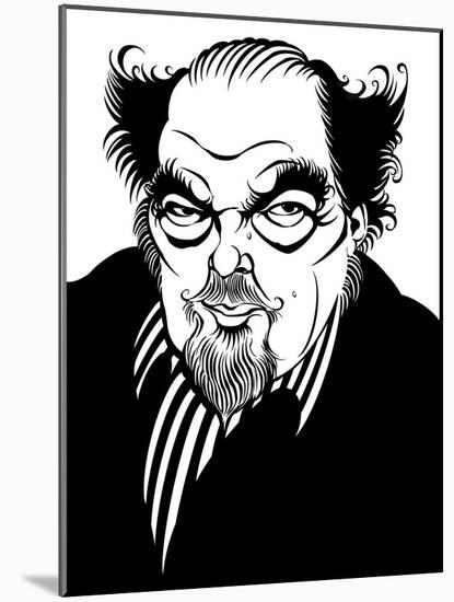 Sir Peter Hall - caricature of the English theatre and film director-Neale Osborne-Mounted Giclee Print