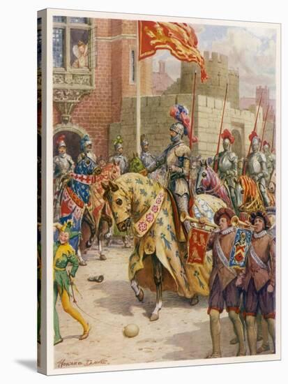 Sir Philip Sidney Jousts at Whitehall-Howard Davie-Stretched Canvas